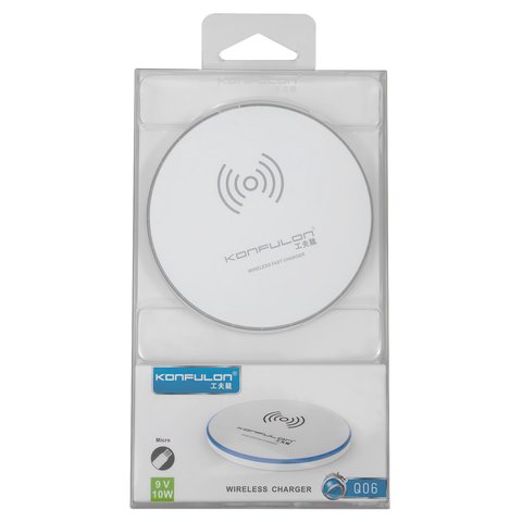 Беспроводное зарядное устройство Konfulon Q06, вход micro-USB  5 В 2 А / 9 В 1,67 А, белое Превью 1