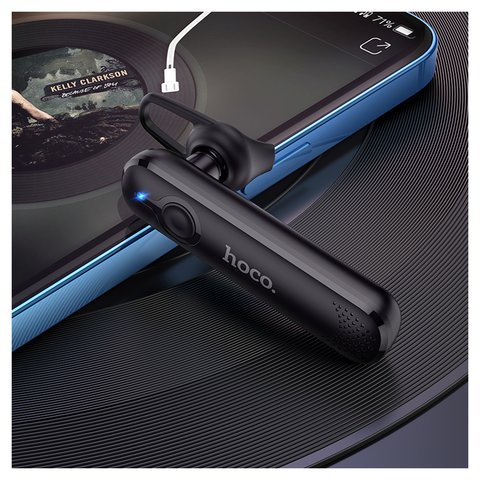 Гарнитура Hoco E63, вакуумная, беспроводная, черная, с micro-USB кабелем тип-В, #6931474758873 Превью 1