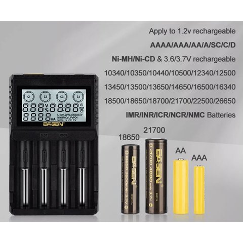 Зарядний пристрій Basen BL4, для Ni-MH/Li-ion/LiFePO4, з дисплеєм, 220 В Прев'ю 2