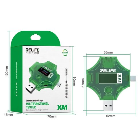 USB-тестер RELIFE XA1 , USB тип-C, USB тип-A Прев'ю 1