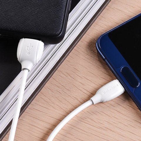 USB кабель Borofone BX19, USB тип-C, USB тип-A, 100 см, 3 A, белый, #6931474701800 Превью 3