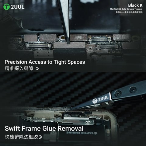Pinzas para smd 2UUL TW32 Black K, recta, cerámica, 150 mm Vista previa  2