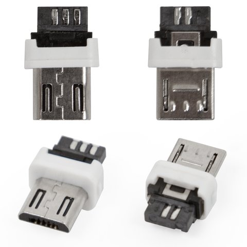 Коннектор micro-USB, 5 pin, разборный , "папа", белый Превью 1