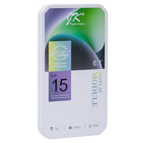 Pantalla LCD puede usarse con iPhone 15, negro, con marco, AAA, (TFT), JK Vista previa  1