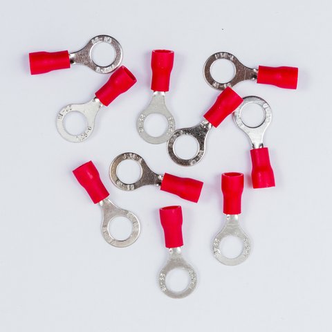 Наконечник RV 1.25-6, 6 мм, кільцевий, ізольований, червоний, 10 шт., 0,5-1,5 мм² Прев'ю 1