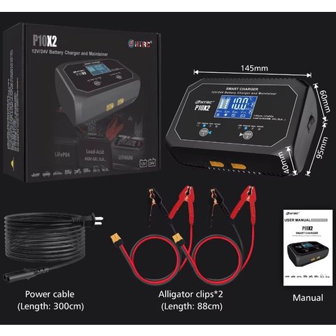 Зарядное устройство HTRC P10X2, 220 В, 24В/5А, 12В/10А Превью 1