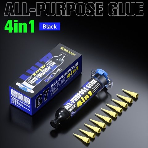 Клей Mechanic G7, поліуретановий, чорний, швидковисихаючий, для приклеювання задніх кришок, для дисплейних рамок, 30 мл Прев'ю 7