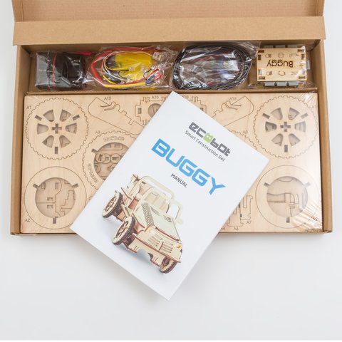 Дерев'яний конструктор EcoBot автомобіль Баггі з Bluetooth-керуванням Прев'ю 6